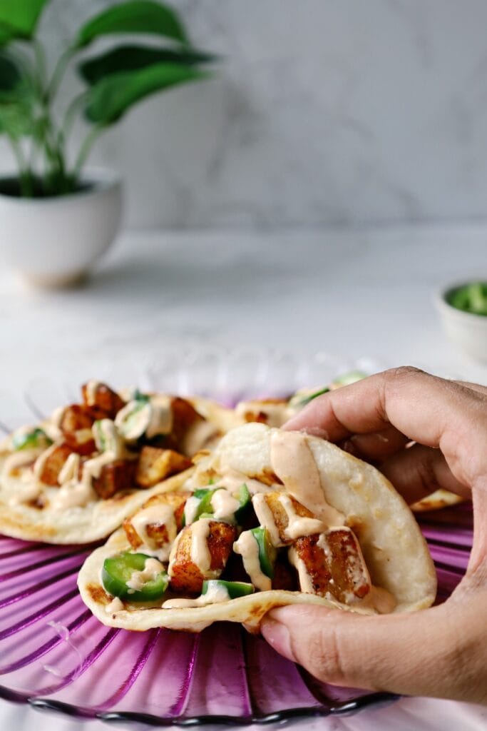 spicy potato tacos