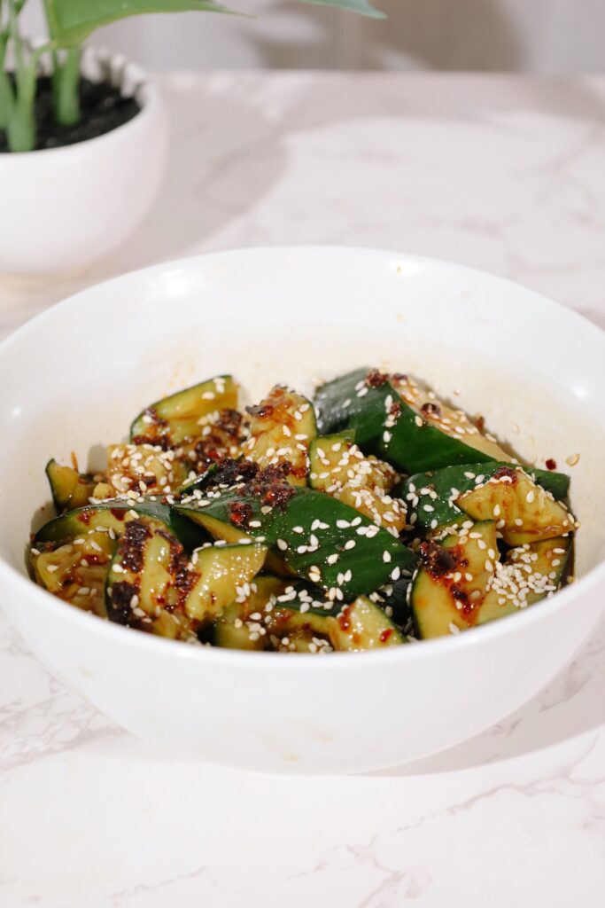 asian cucumber salad featured recipe card image