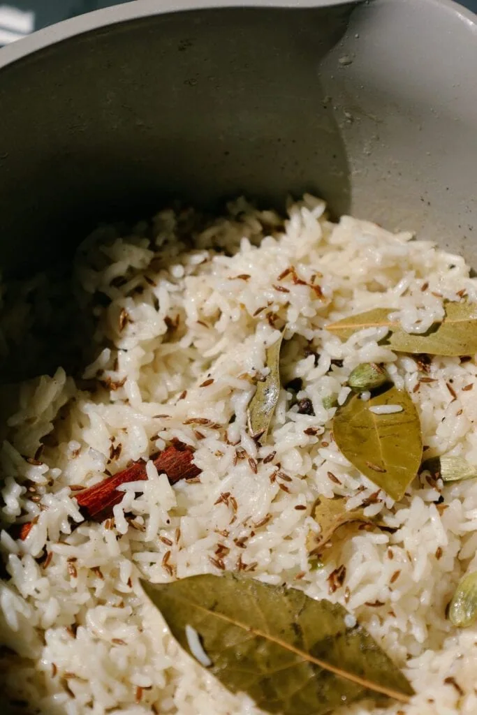 jeera rice recipe in a large pot