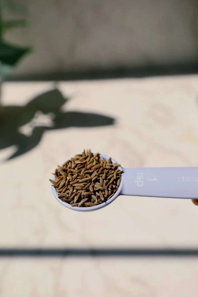 whole cumin seeds close up