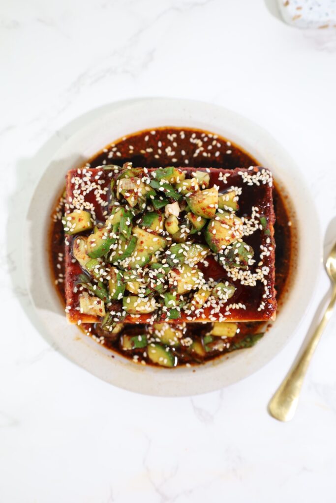 cold silken tofu recipe card image final