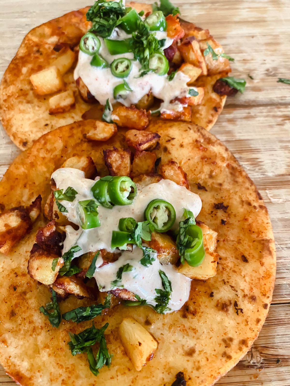 Spicy Potato Tacos - Shreya's Kitchen