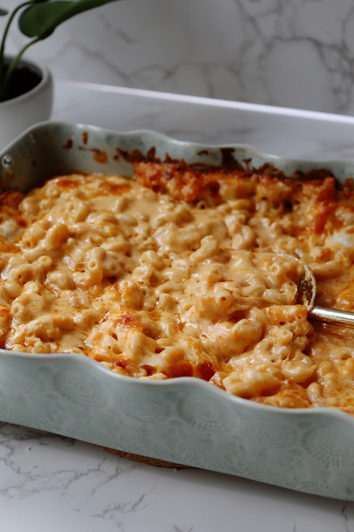 The final recipe in a large baking dish.