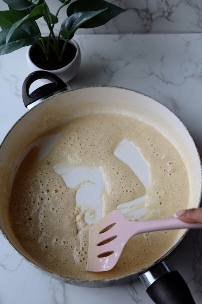 roux made with butter and all purpose flour for the mushroom gravy
