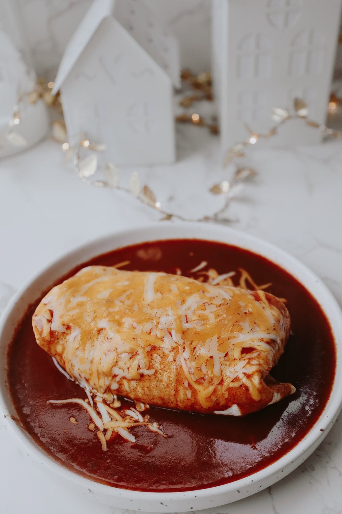 burrito with melted cheese