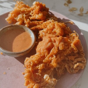 fried enoki mushroom