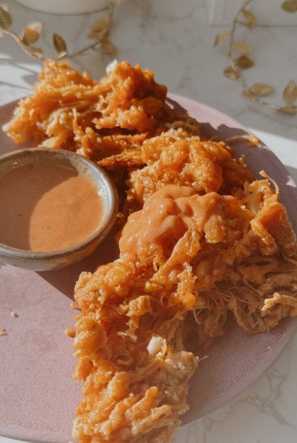 fried enoki mushroom