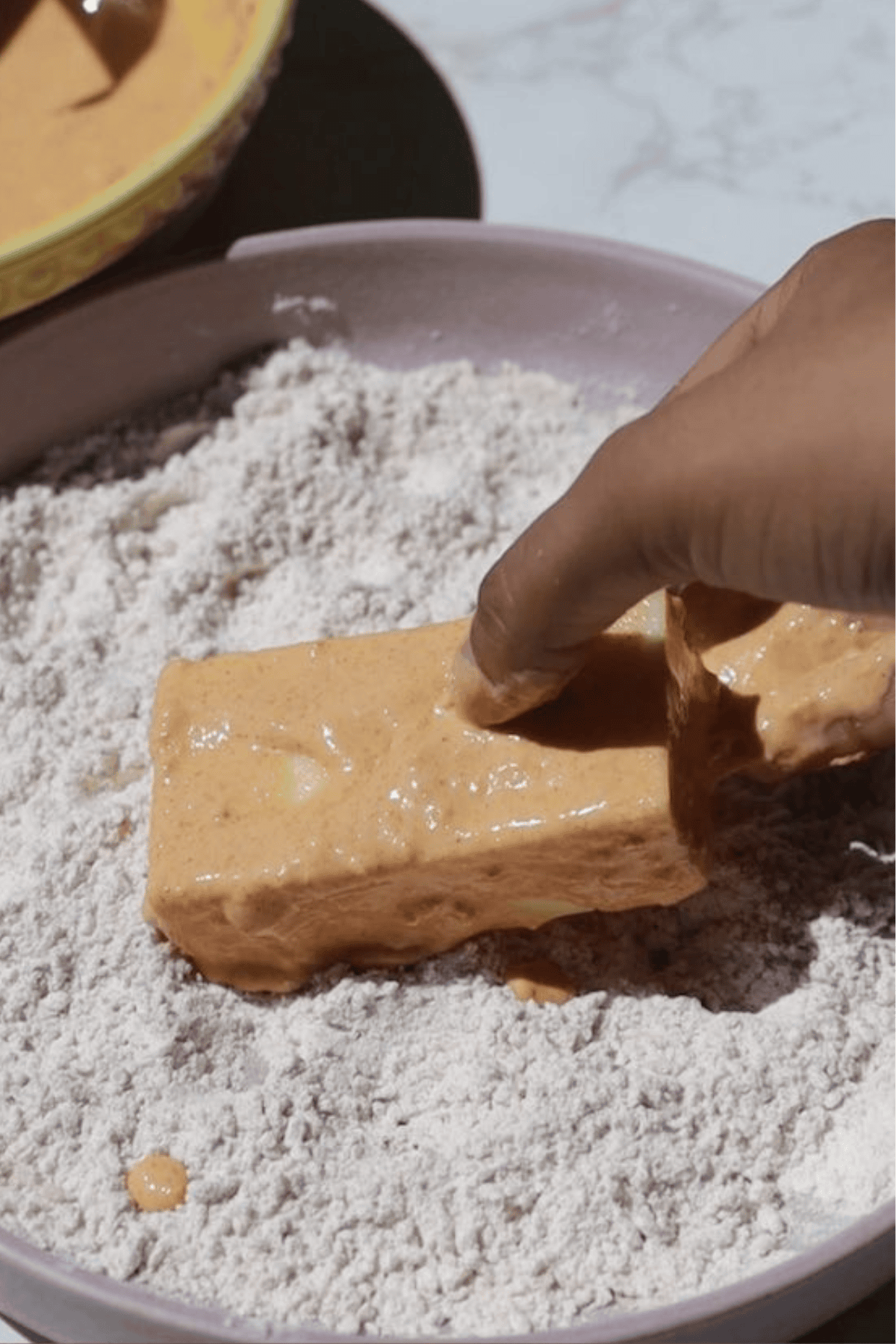 Step two: coat in the dry batter.