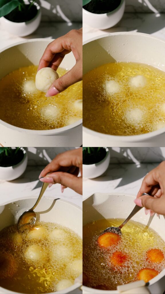 frying potatoes