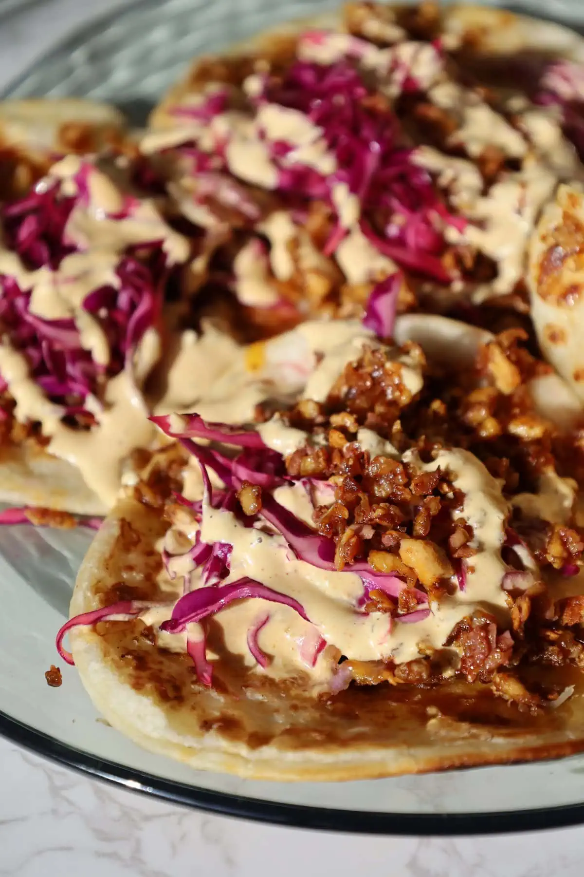 shredded tofu tacos