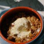 single serving apple crisp recipe card image