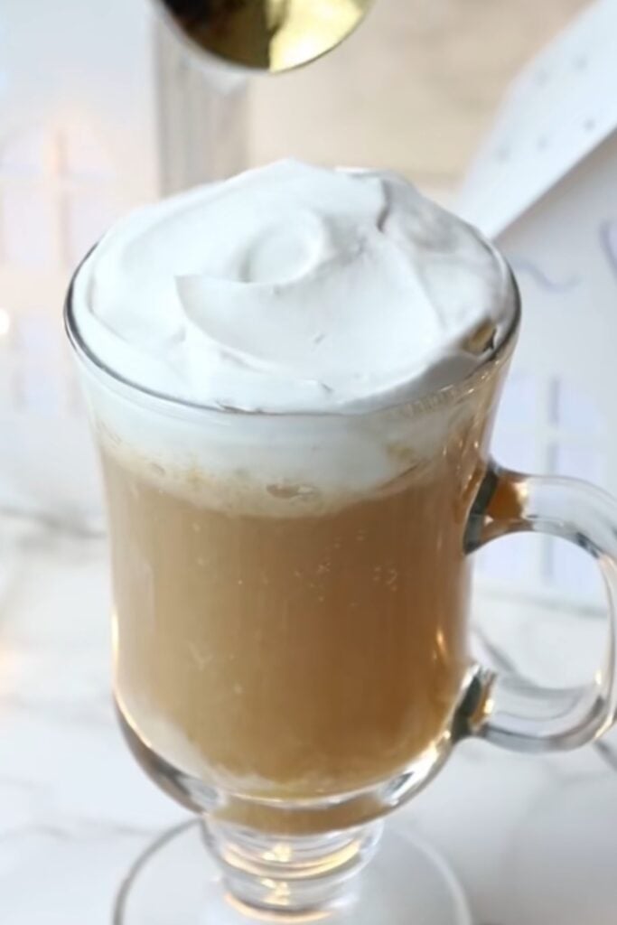 frothy creamy whipped cream with butterscotch
