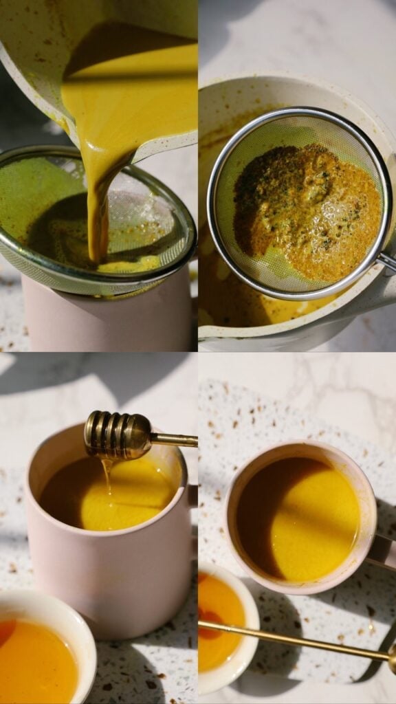 how to strain golden milk
