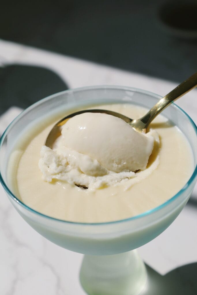 lemon posset served in a glass
