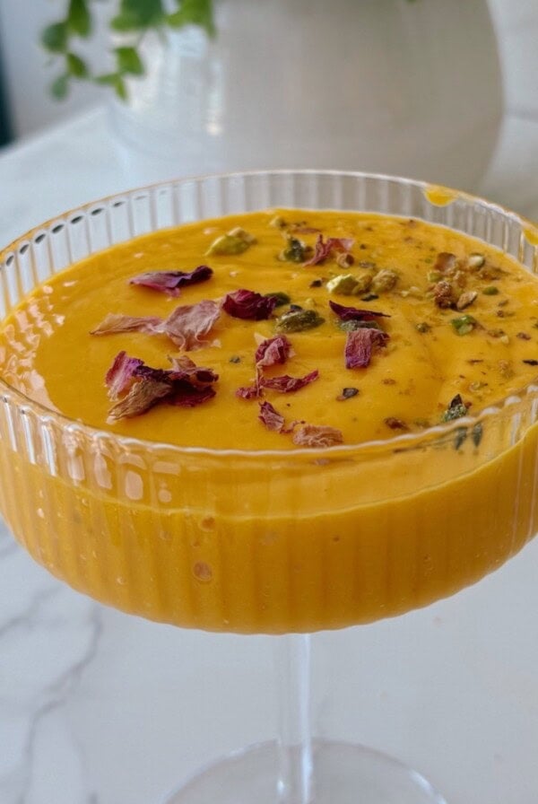 mango lassi in a glass