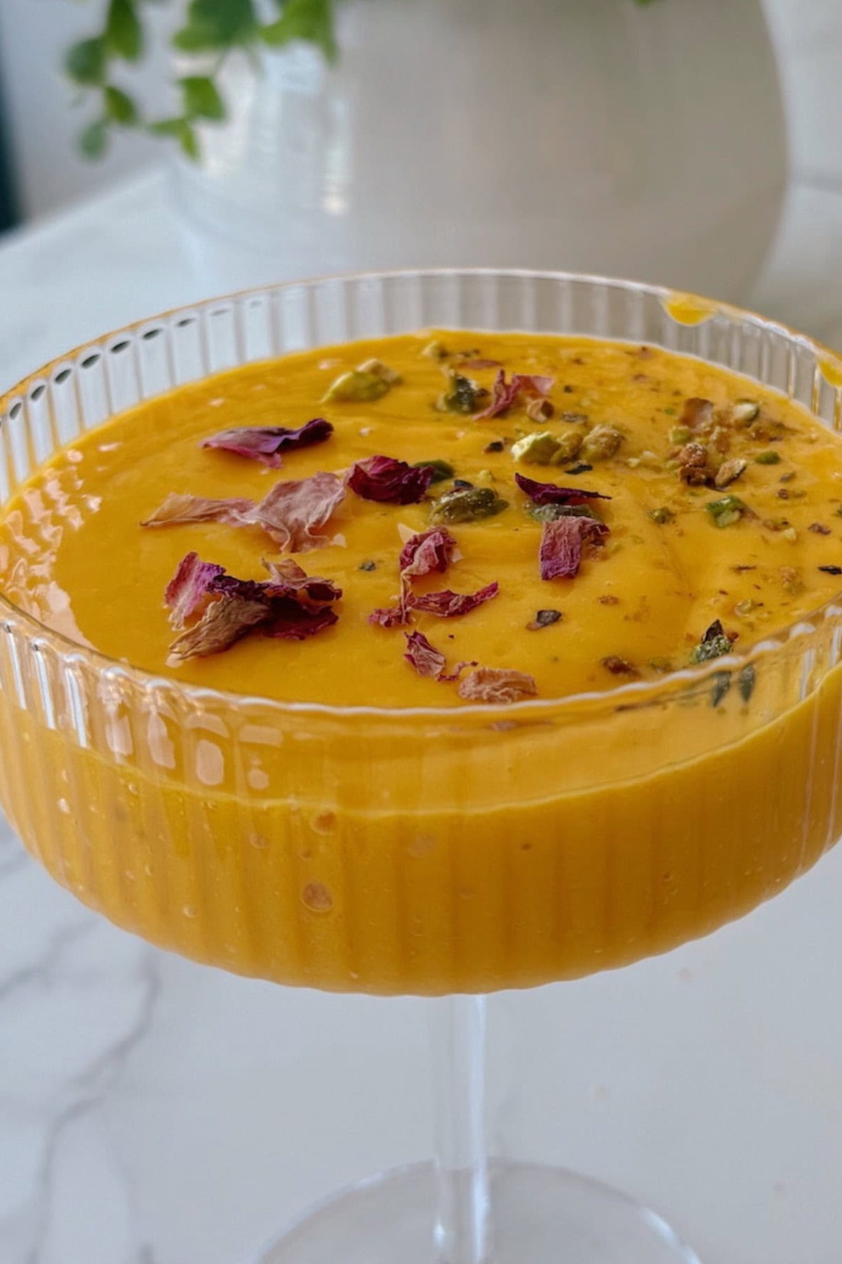 mango lassi in a glass
