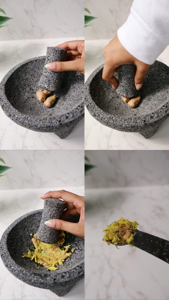 crushing ginger