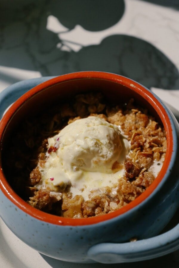 single serving apple crisp featured image