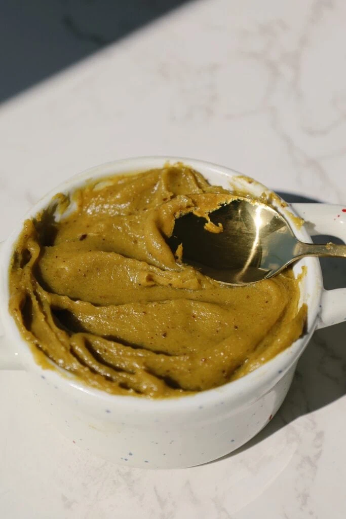 pistachio cream recipe with a spoon