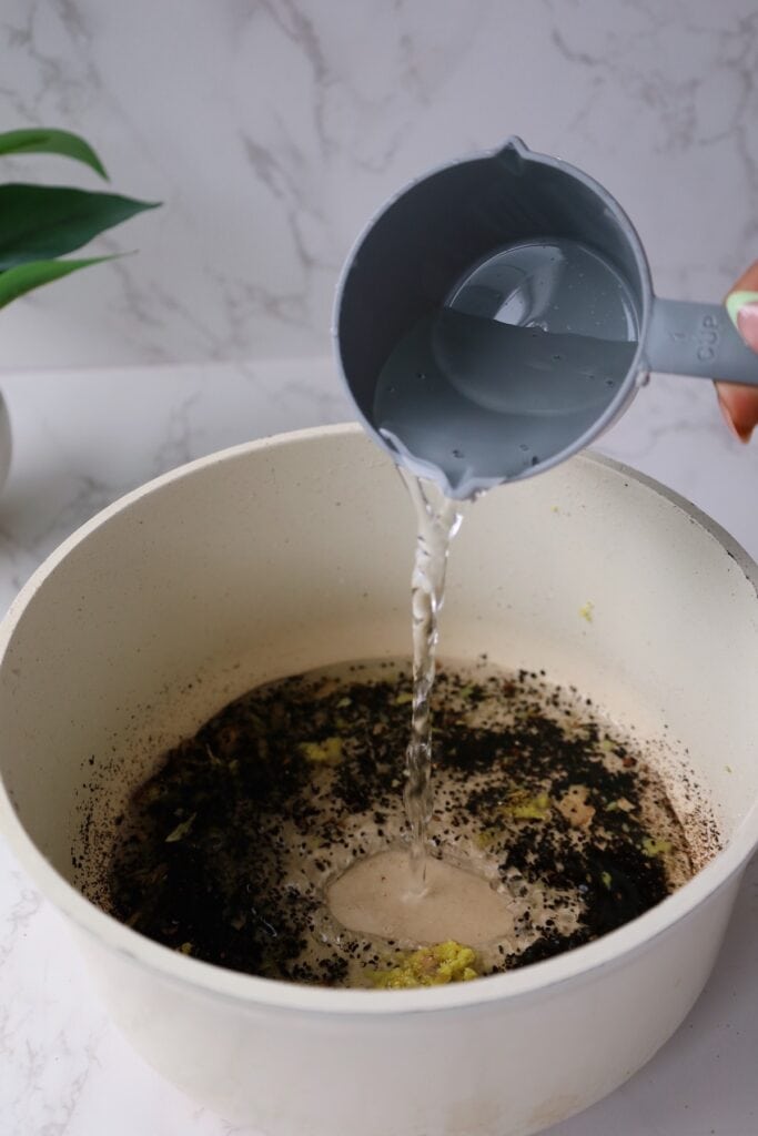 Step two: add the water.