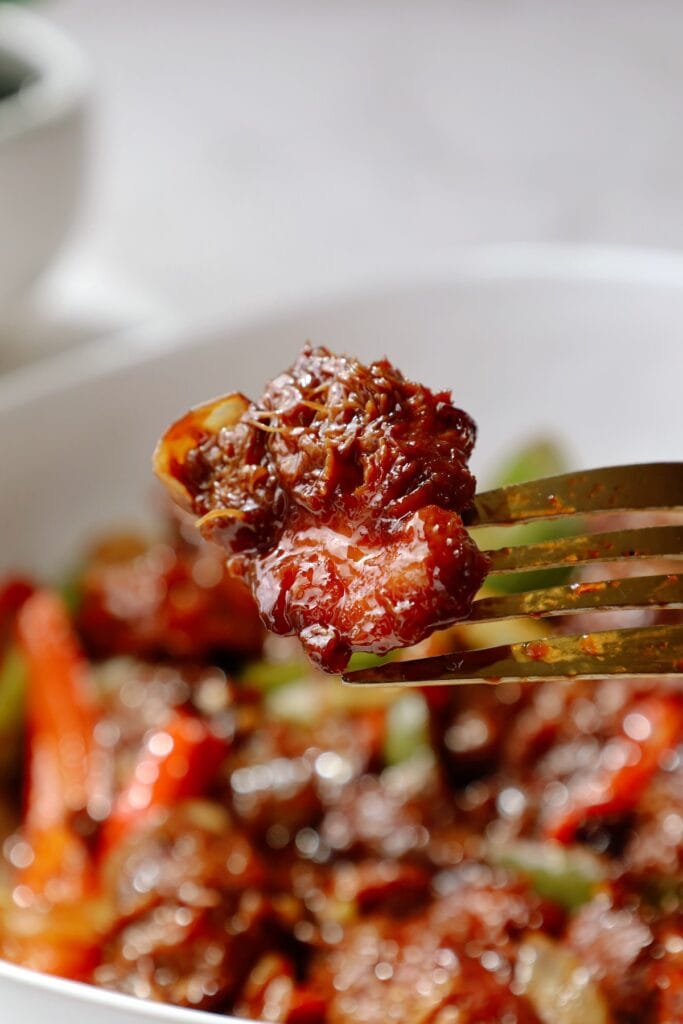 vegan sweet chilli beef