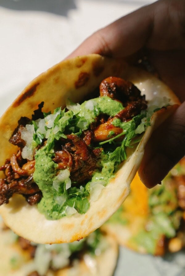 vegan steak tacos recipe featured image