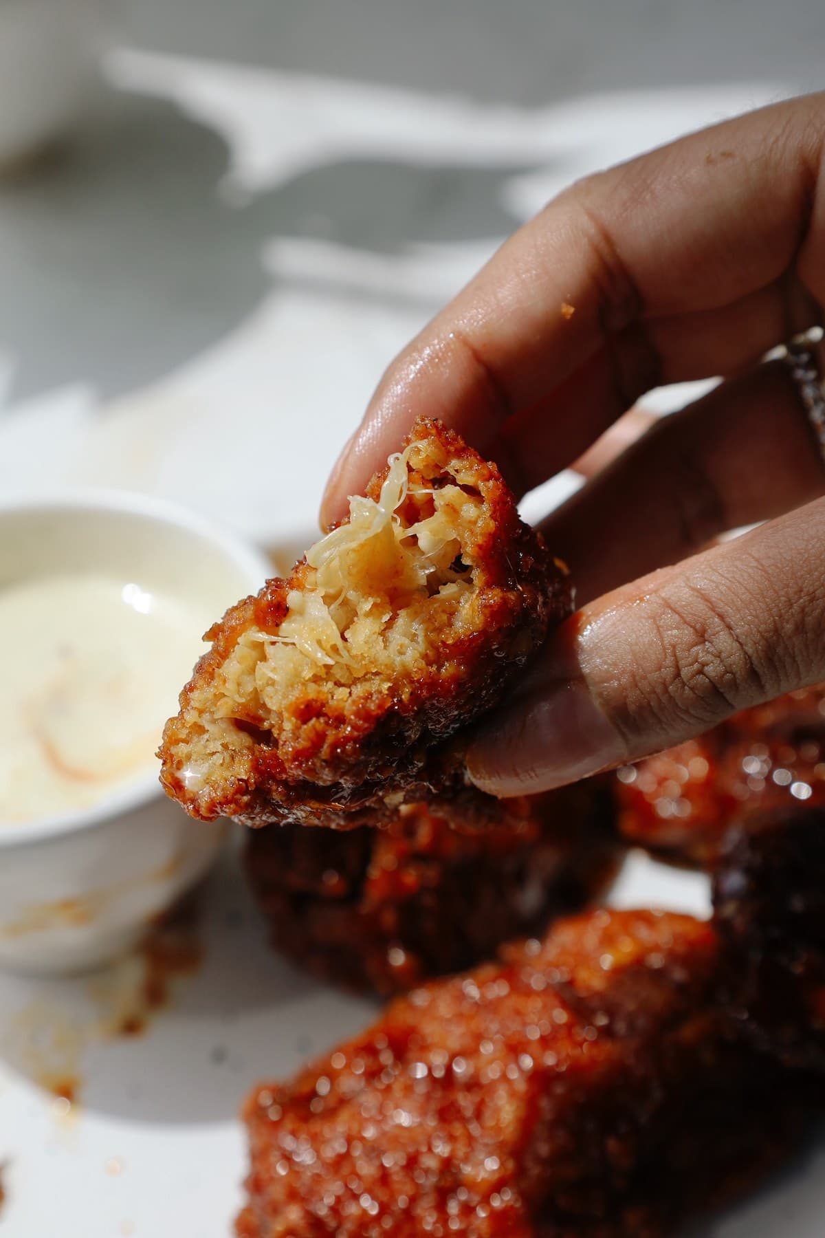 inside of enoki mushroom vegetarian wings