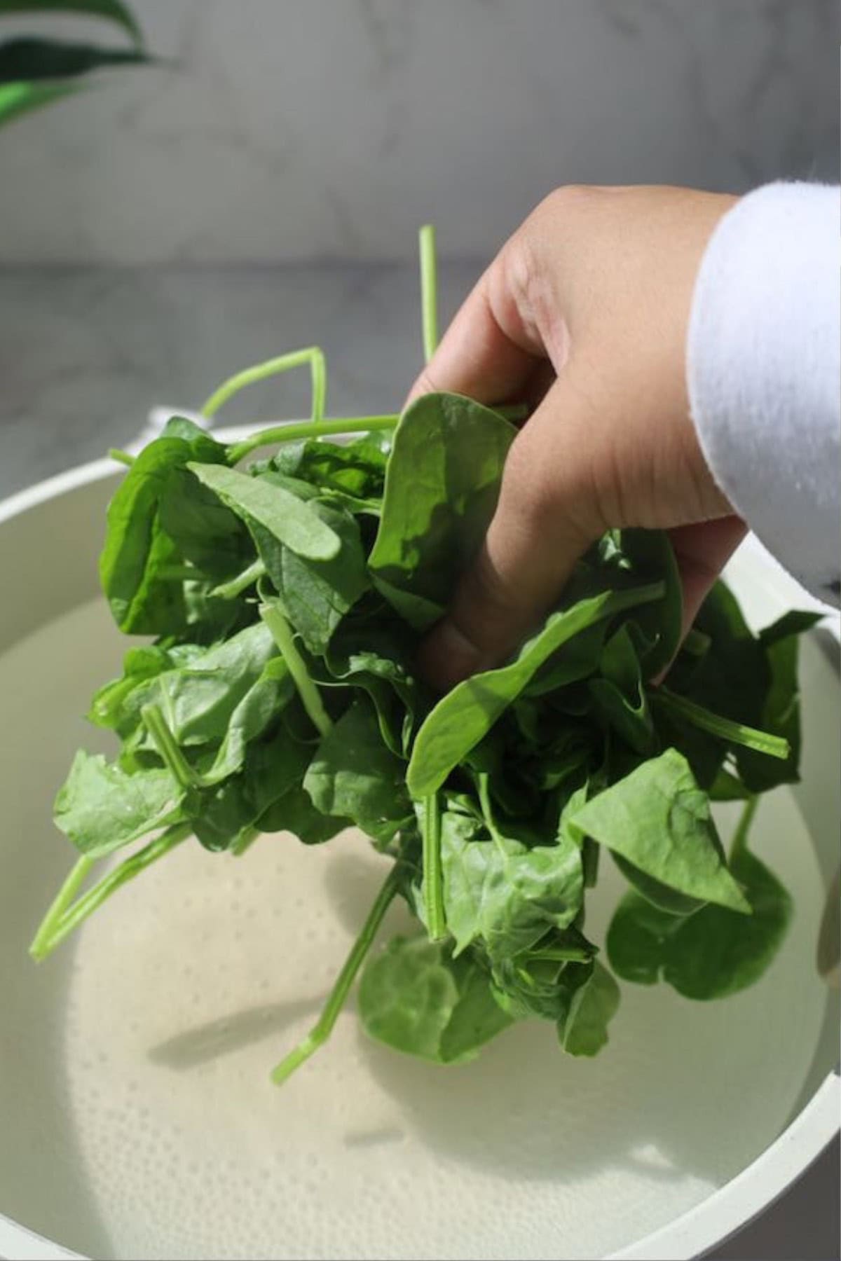Step two: blanch the greens.