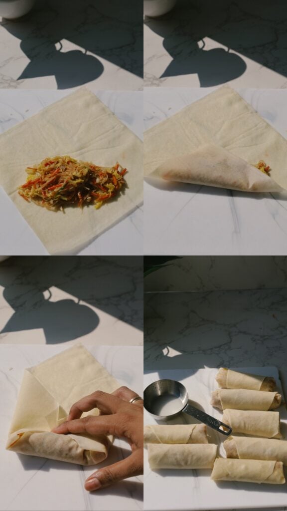 how to roll fried spring rolls