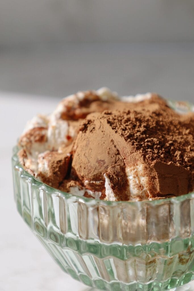 close up of the final dessert