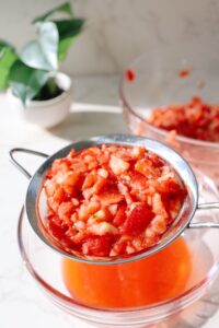 strain strawberries for pudding recipe