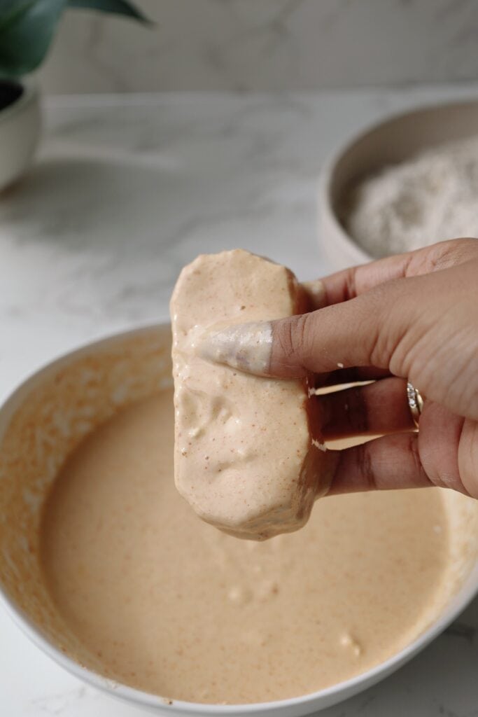 step two: coat in the wet batter.