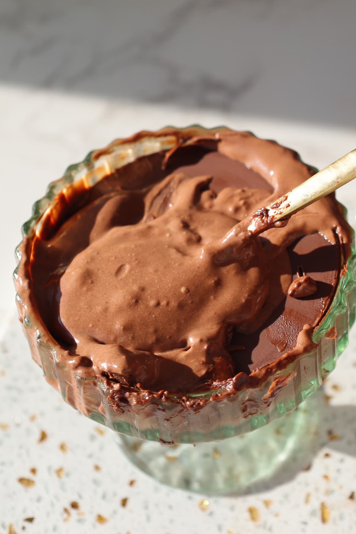 Silken tofu chocolate pudding in a cup.