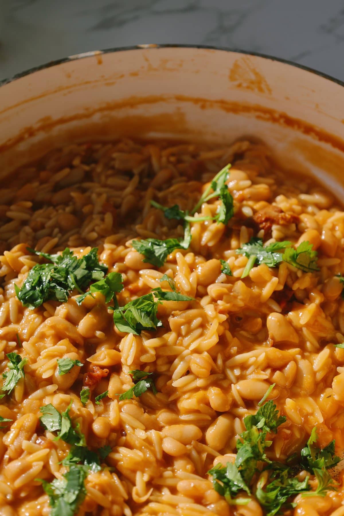 cannellini beans in a serving dish.