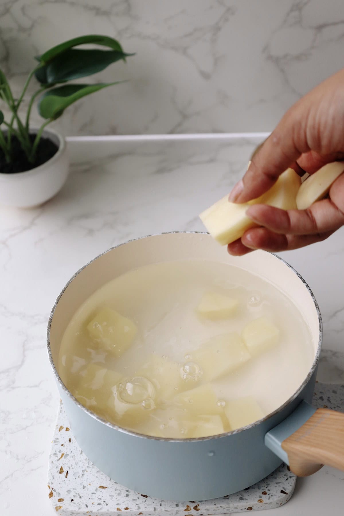 Step Two: Boil the potatoes.