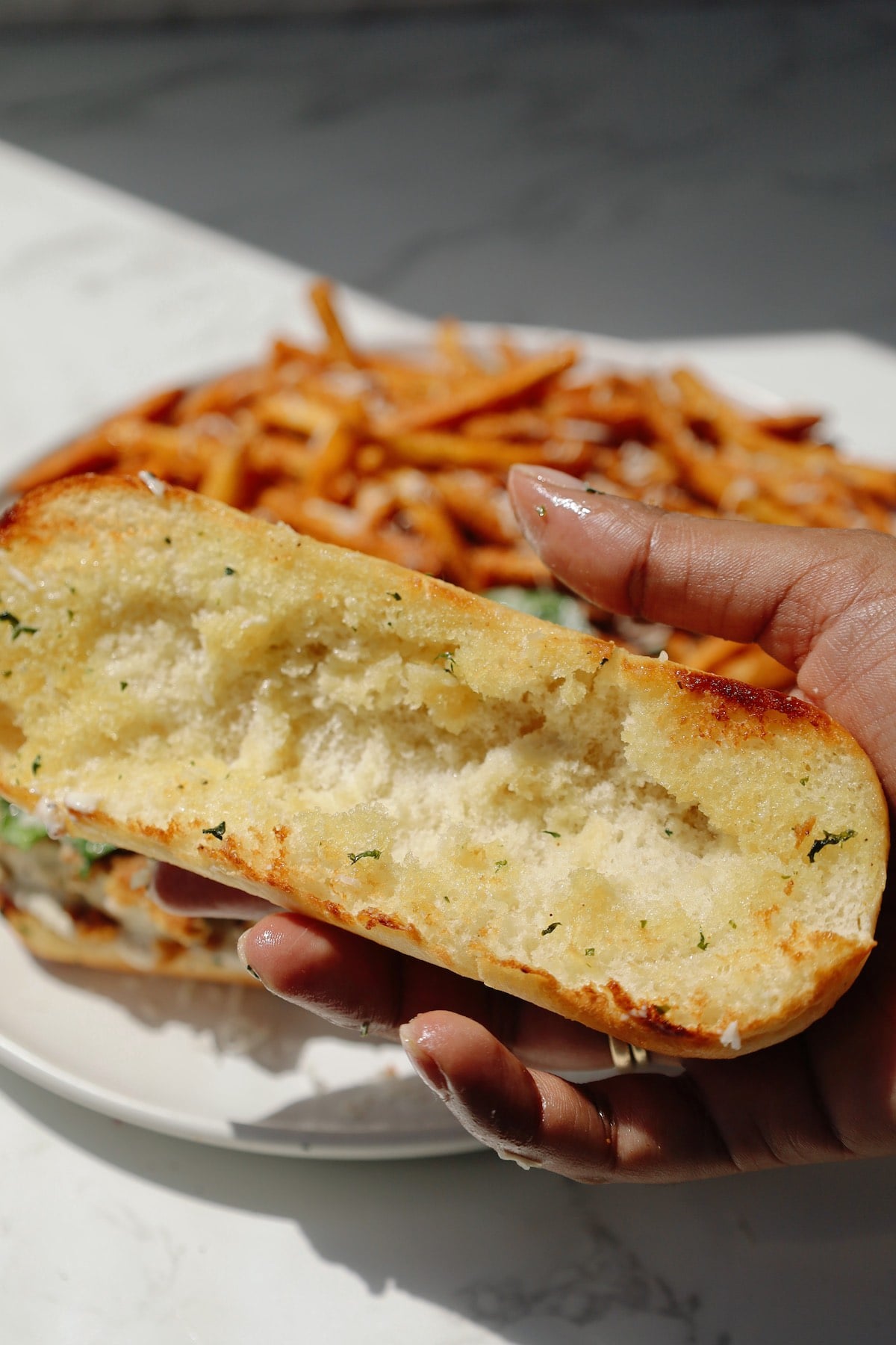 Step five: scoop out the bread.