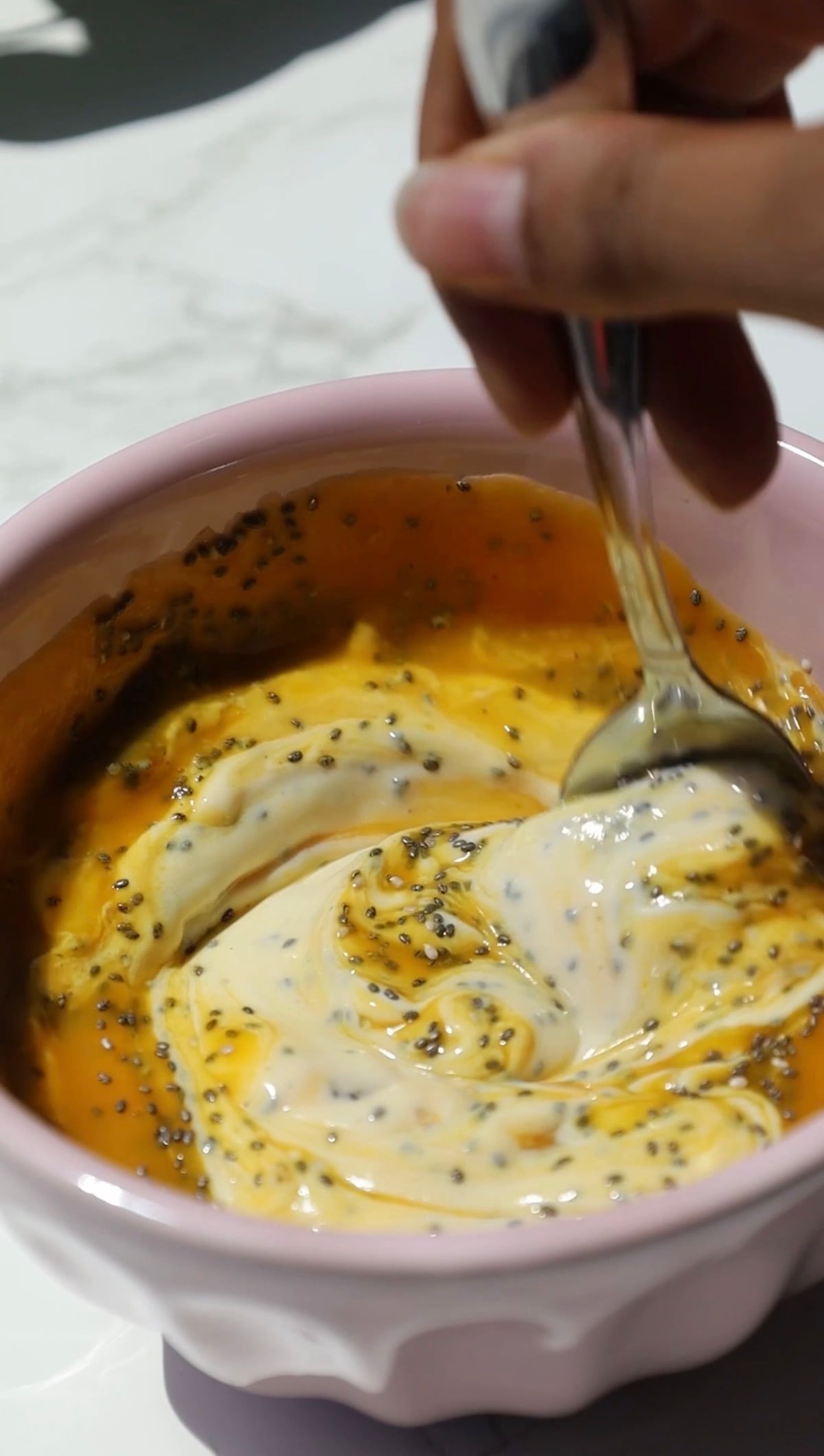 Chia seed pudding recipe step two: add the flavorings.