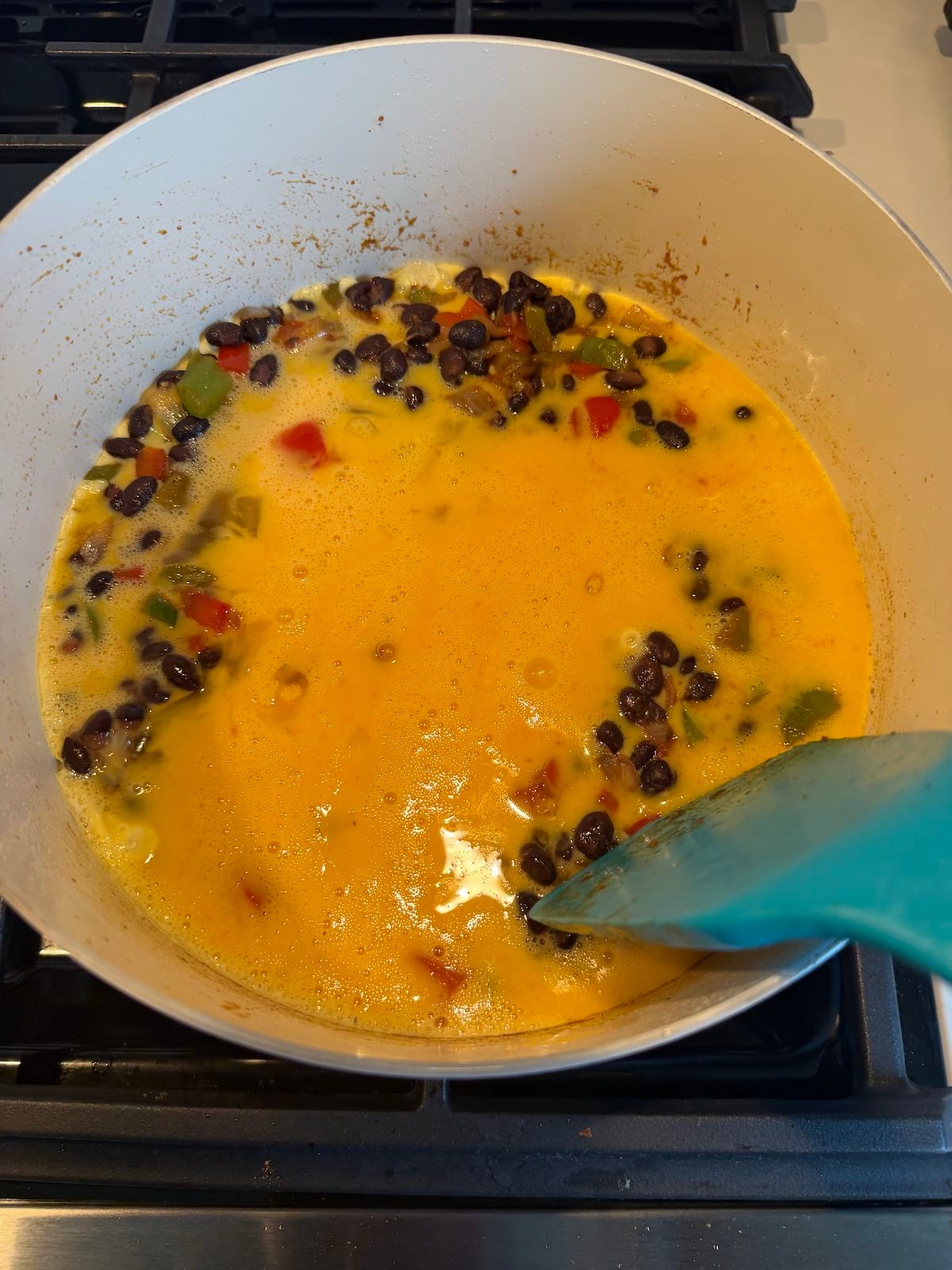 Step four: cook the eggs.