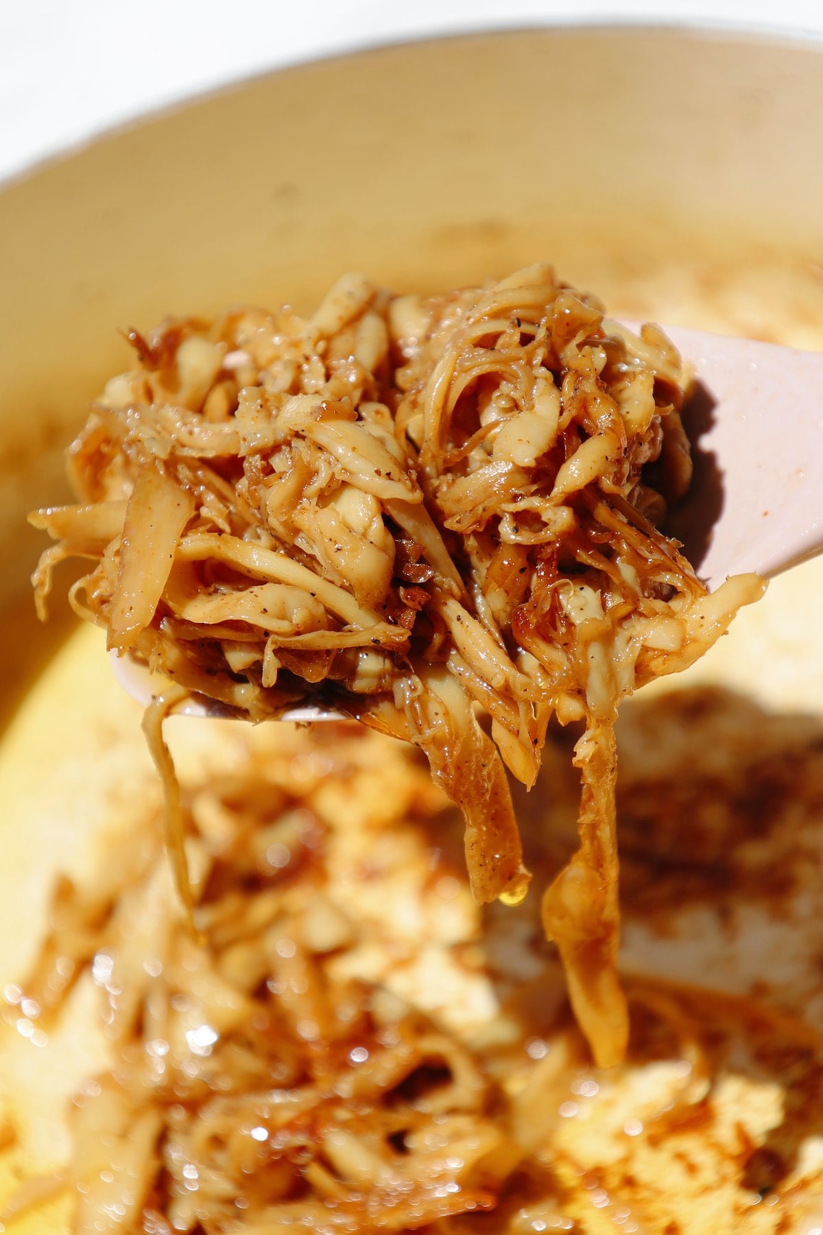 Step four: crisp up the mushrooms.