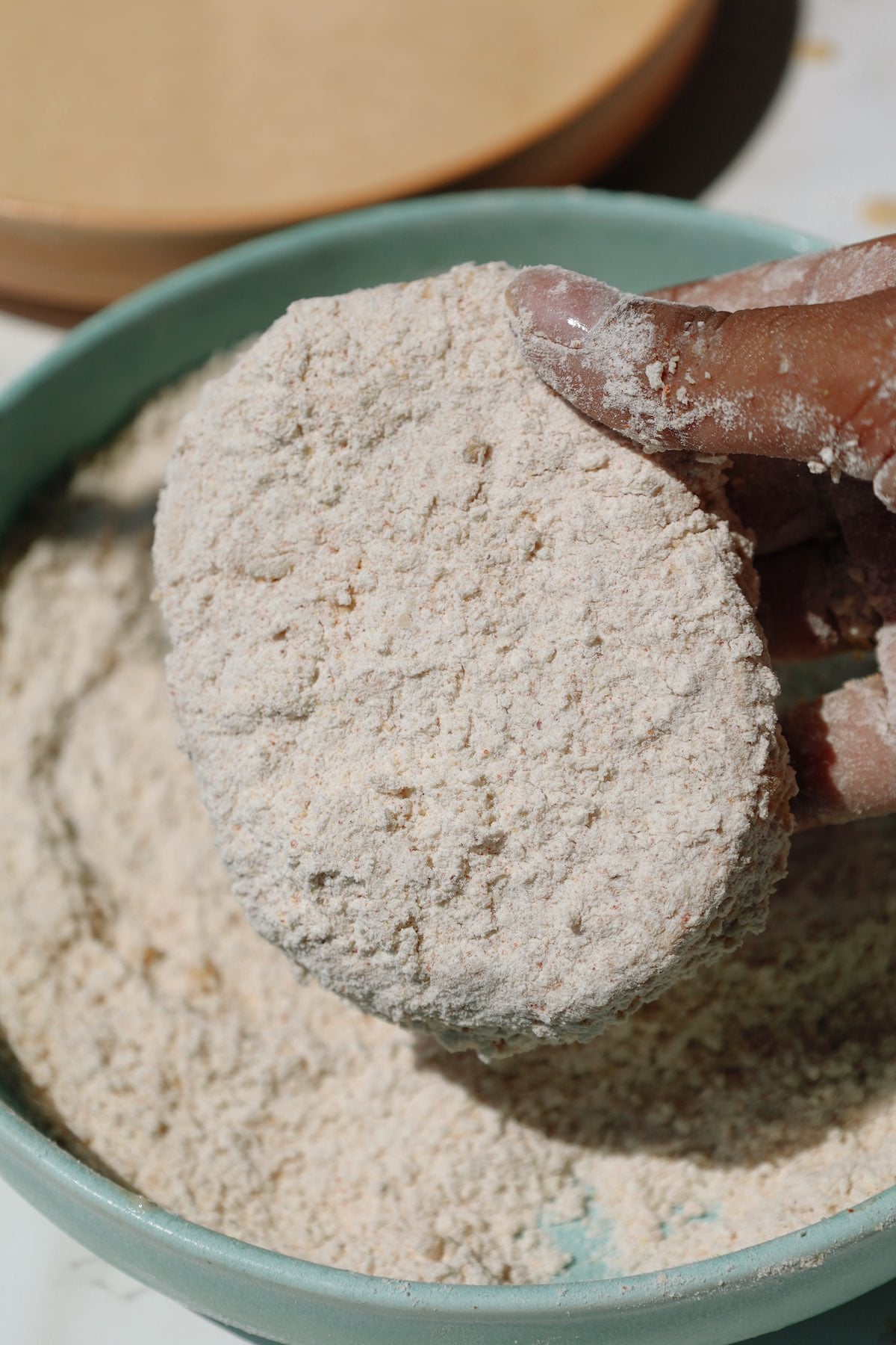 Step four: coat in dry batter.