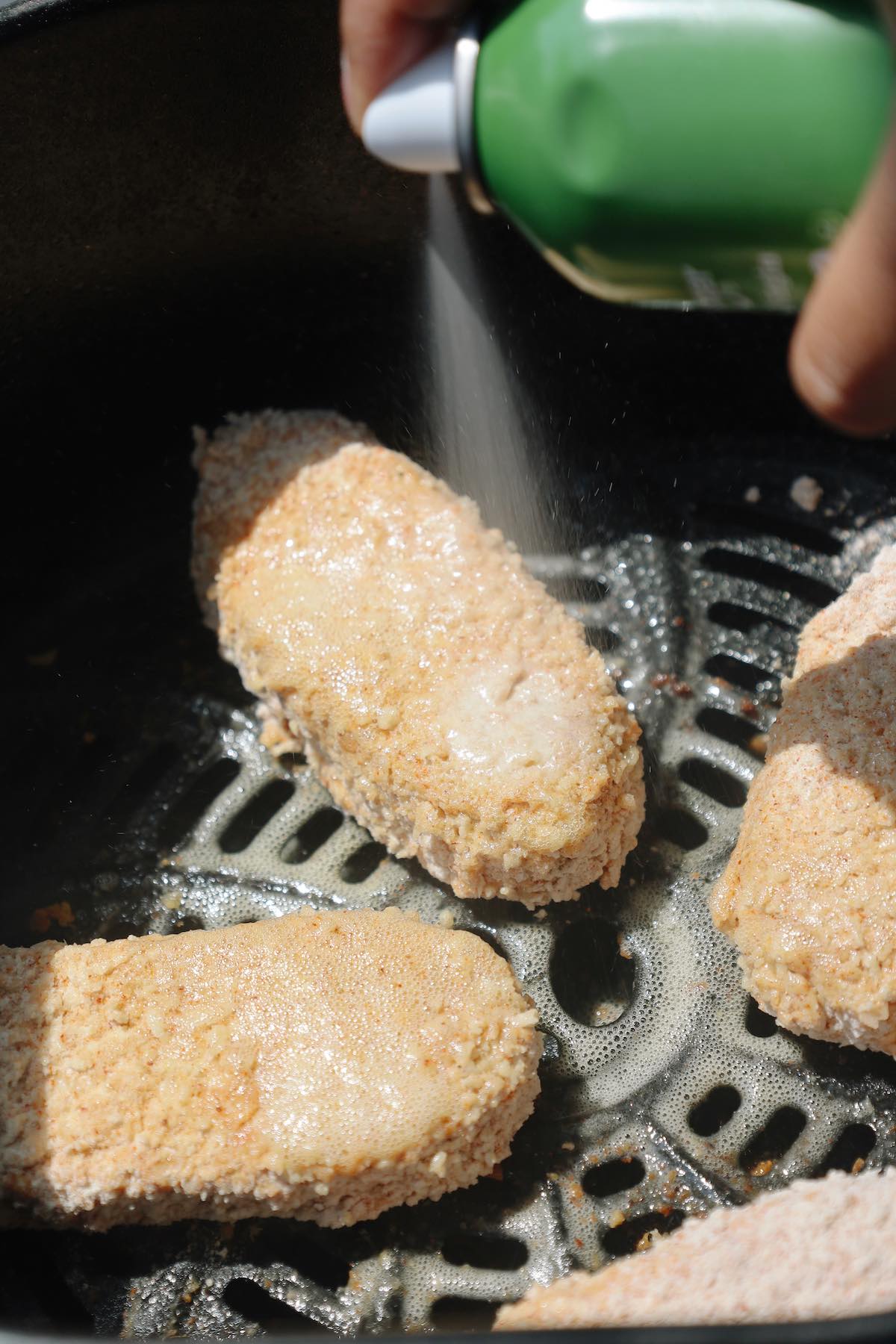 Step four: air fry the tenders.