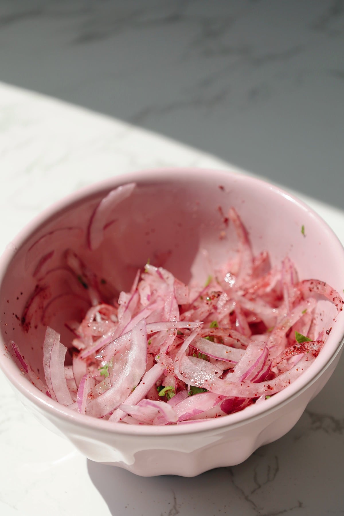Vegan shawarma step one: make the onions.