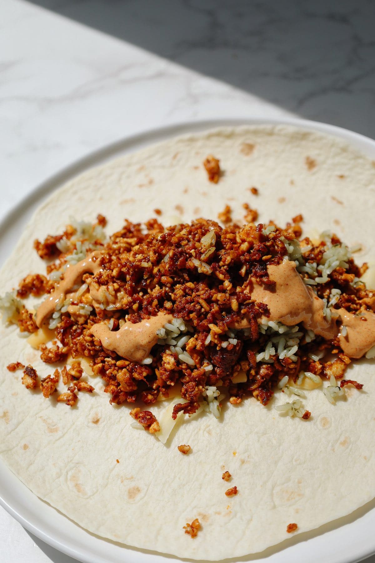 Step four: assemble the burrito.