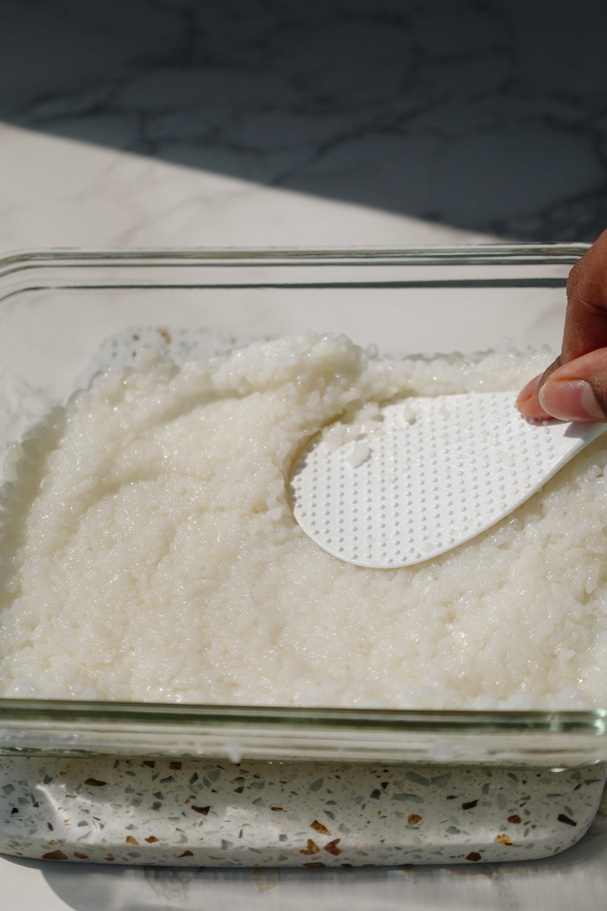 Step two: press firmly into a dish.